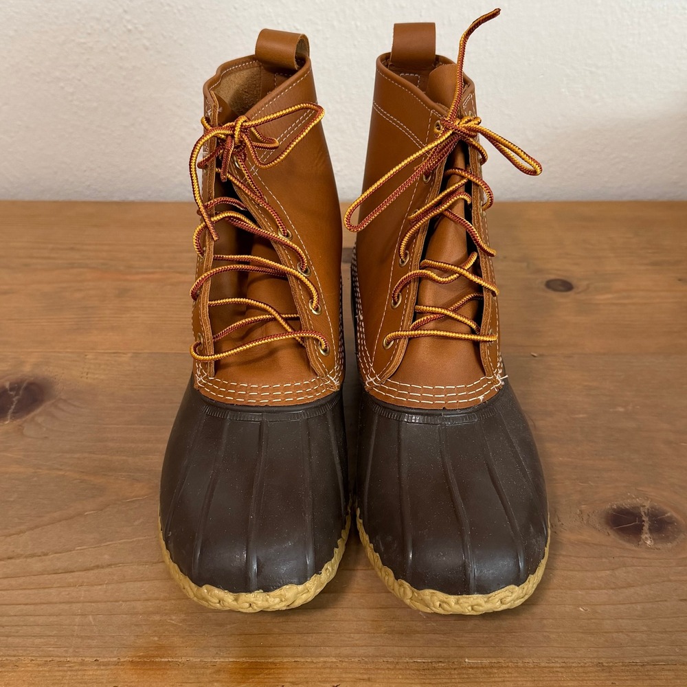 LL Bean Boots 8" Mens 9 M Duck Boots Tan Brown Waterproof Made in USA 175052 - Picture 9 of 14